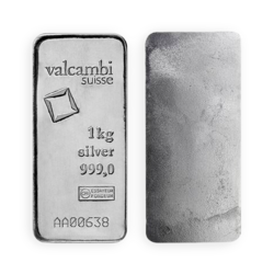 1 kilogram cast Silver Bar - Valcambi