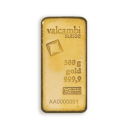 500 grams cast Gold Bar - Valcambi